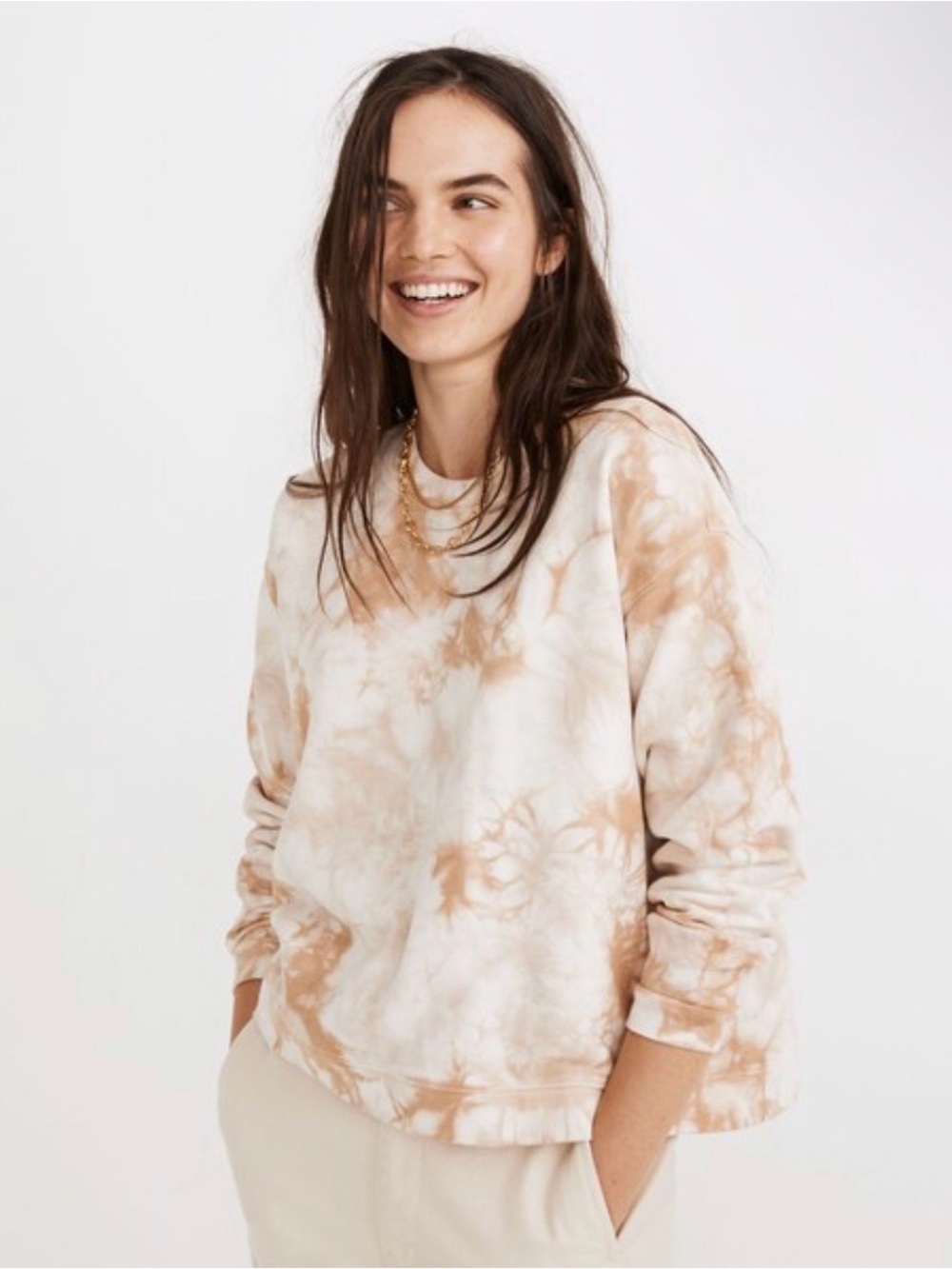 MADEWELL tie dye swing sweatshirt